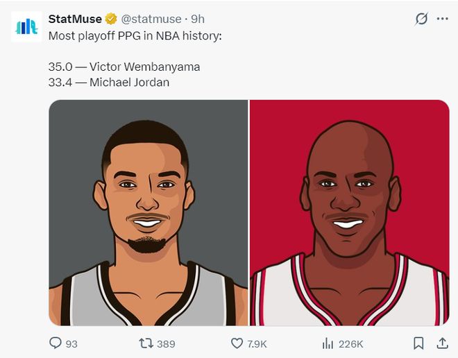 文班亚马季后赛首秀35分创多项纪录，马刺大胜开